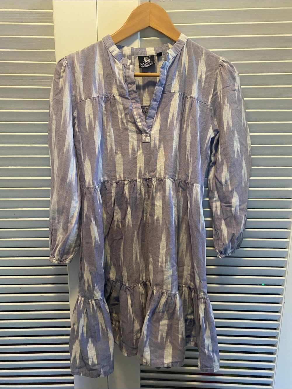Madison Mathews Lavender Tie-Dye Tunic Dress